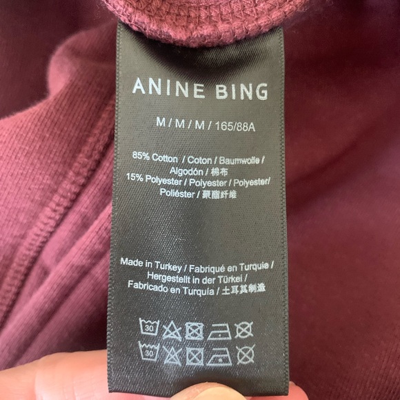 Anine Bing Karter Joggers Burgundy Size Medium NEW Women's Burgundy Sweatpants - Picture 9 of 16